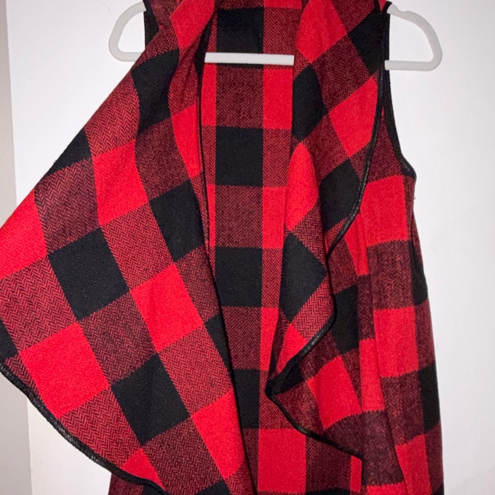FAVLUX Red and Black Plaid Vest - Picture 2 of 4